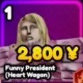 Funny President (Heart Wagon) unit from Anime Rangers X Roblox experience.