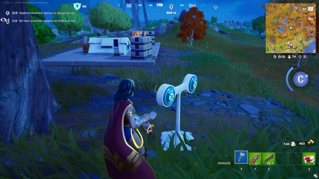 Hitting hero target in fortnite