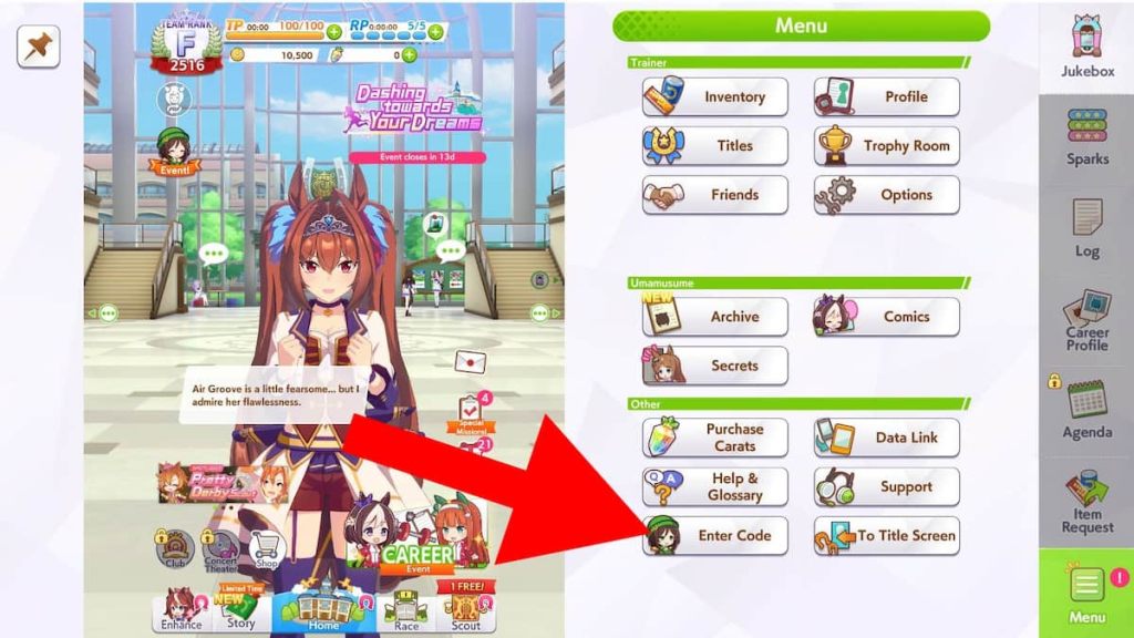 How to redeem Umamusume codes. 