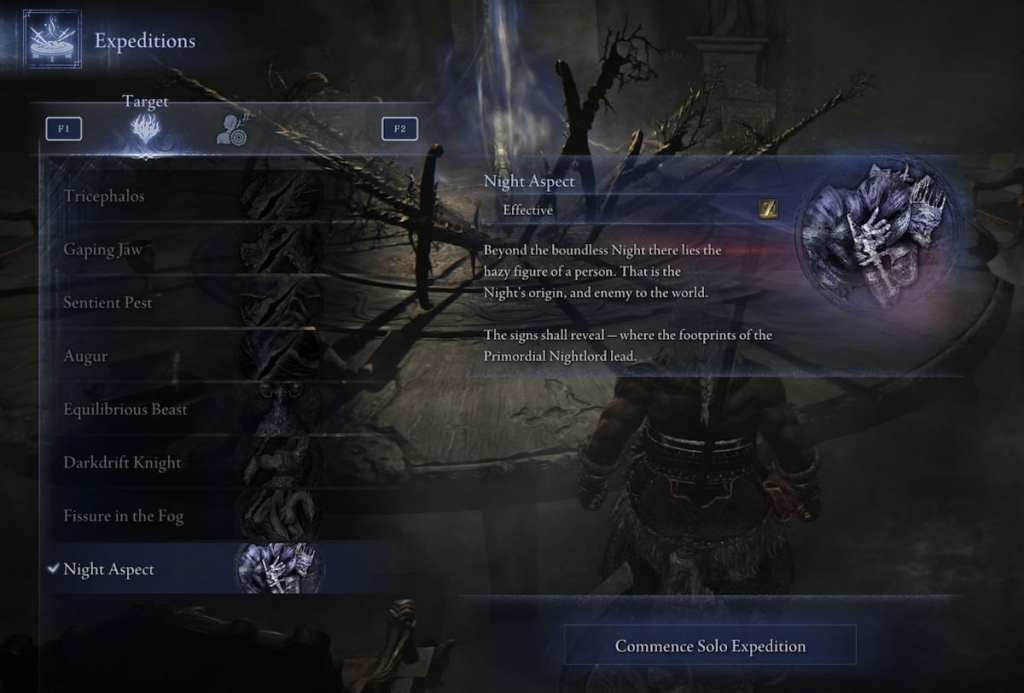 Expeditions screen in Elden Ring Nightreign
