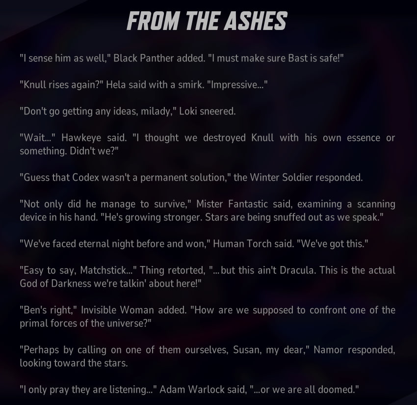 Marvel Rivals From The Ashes lore