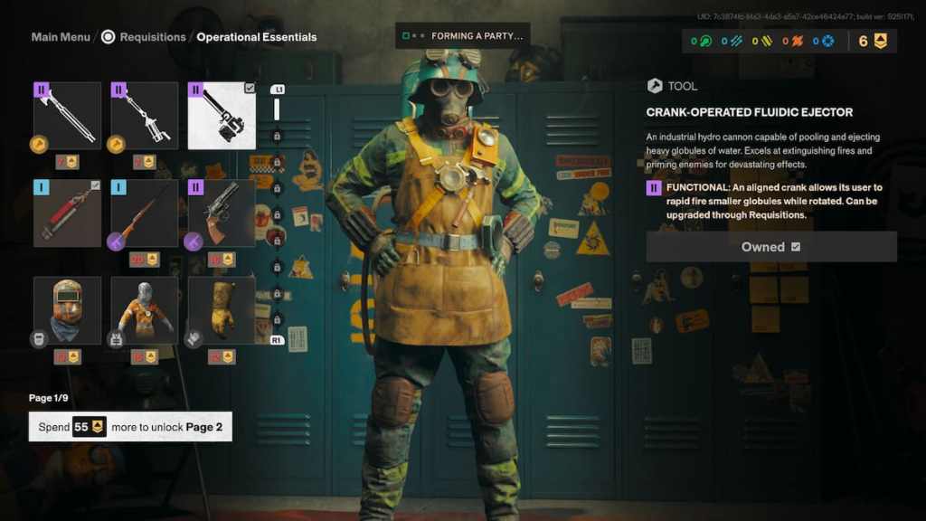 FBC Firebreak Requisitions menu