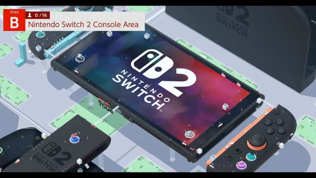 Nintendo Switch 2 Welcome Tour console area screen