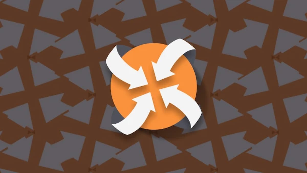 An orange circle with white arrows pointing towards it in the Nexus Mods official banner.
