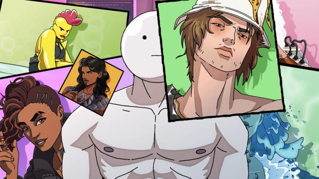 Snapshots of some Date Everything! characters