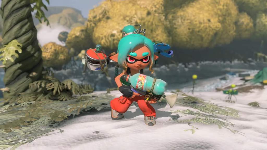 Splatoon Raiders character with gun