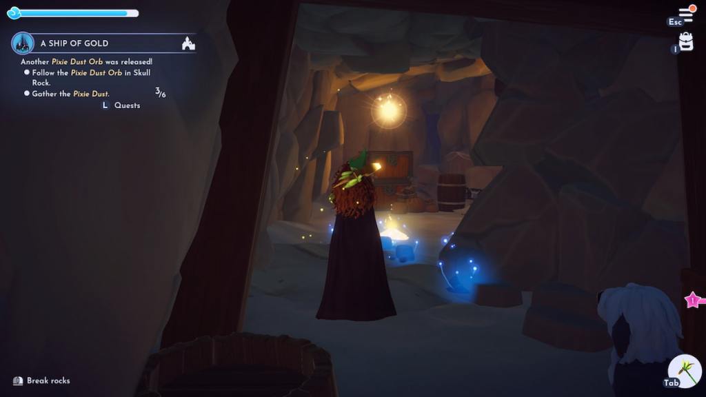 pixie dust on ground in tunnel in disney dreamlight valley