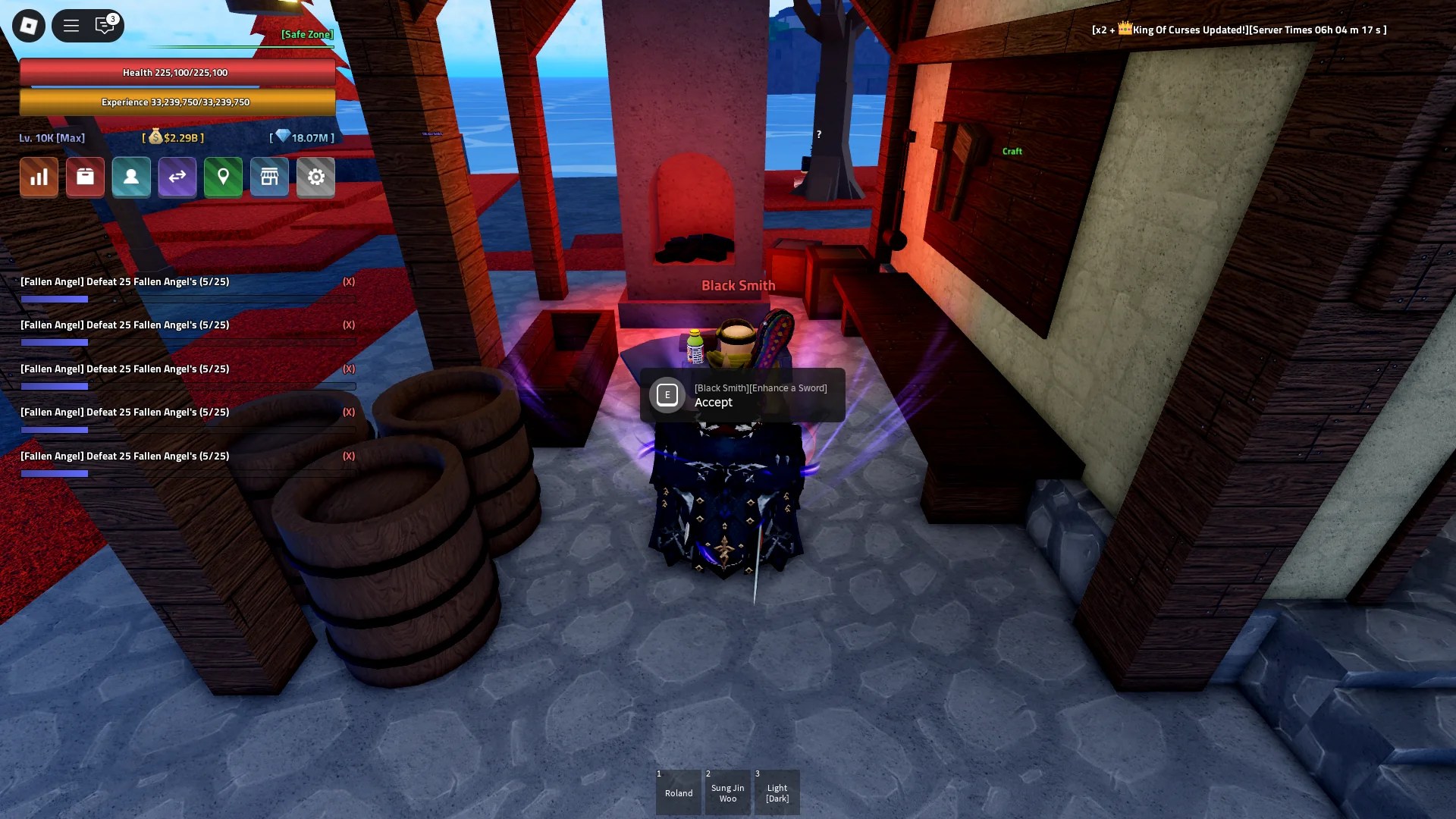 Location of the Blacksmith NPC on the Blacksmith Isle in the Verse Piece Roblox experience.