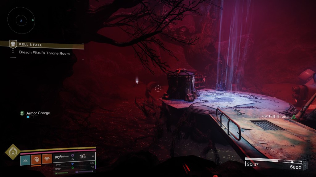 A data pad hidden behind a light-based elevator.