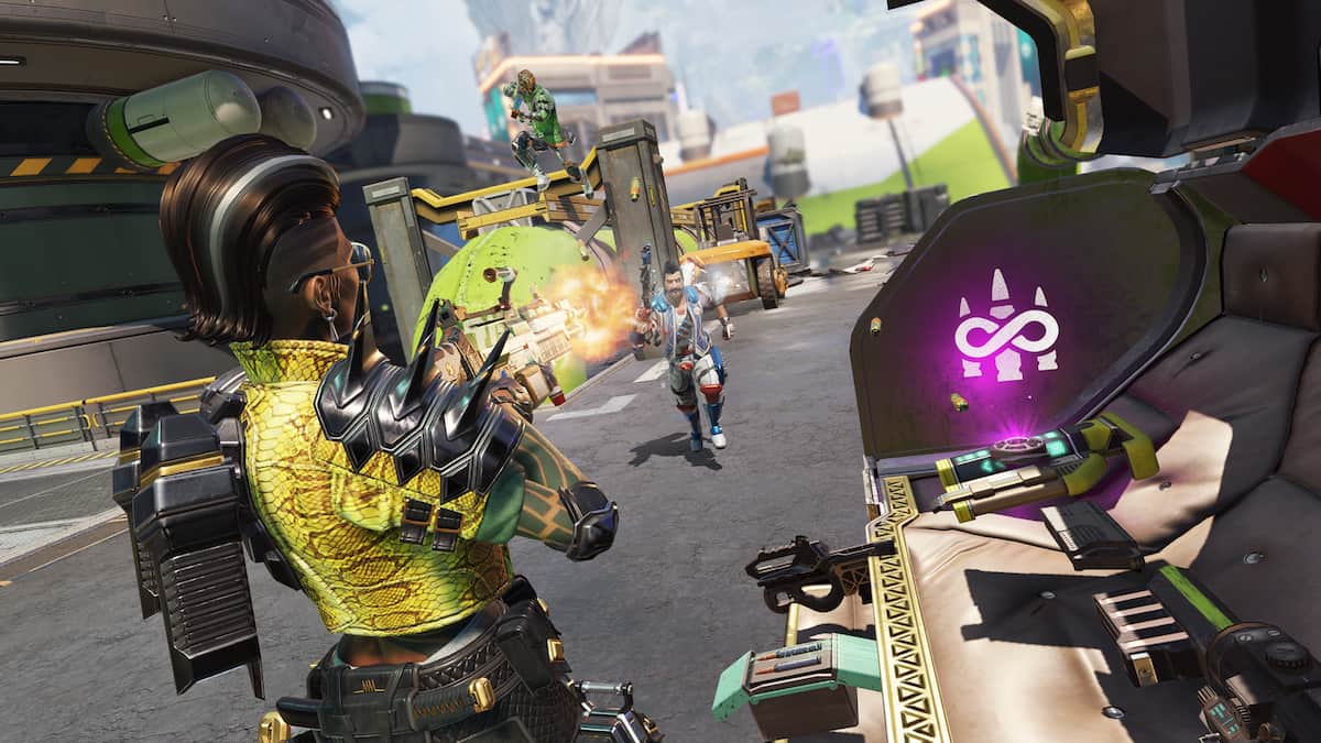 Mad Maggie opens a supply bin and an item with a symbol indicating infinite ammo appears.