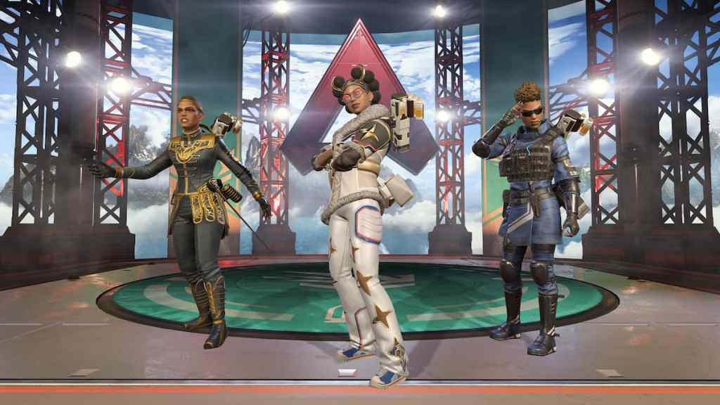 Three Bangalores in the podium of an Apex Legends match.