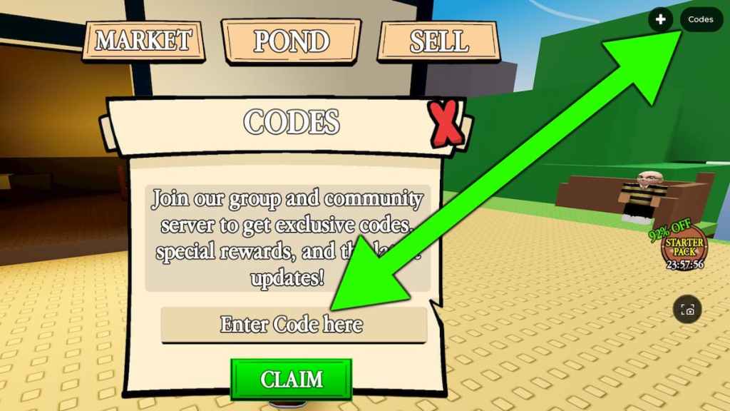 How to redeem Own a Fish Pond codes.