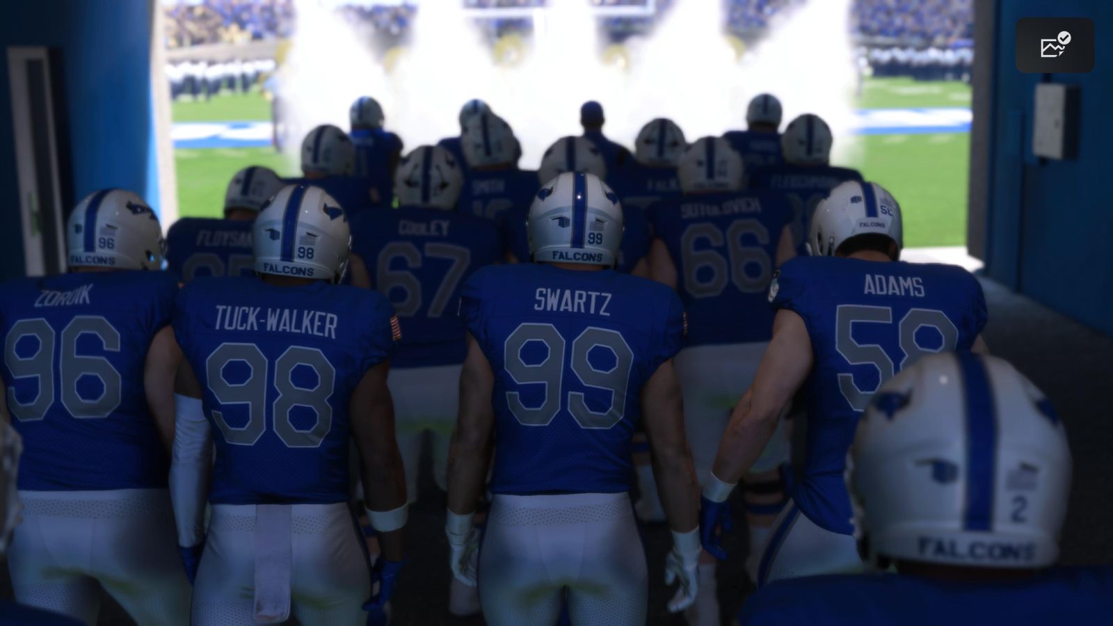 Team getting ready for the start of a game in College Football 26