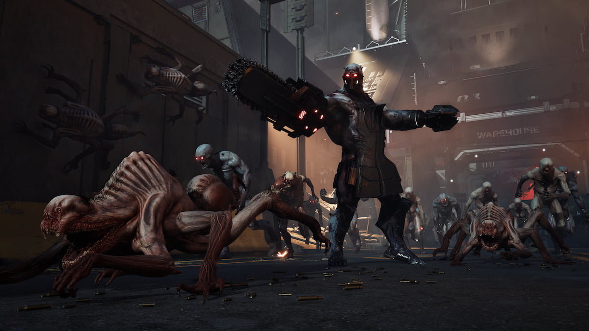 A Scrake commands a swarm of zeds in Killing Floor 3.