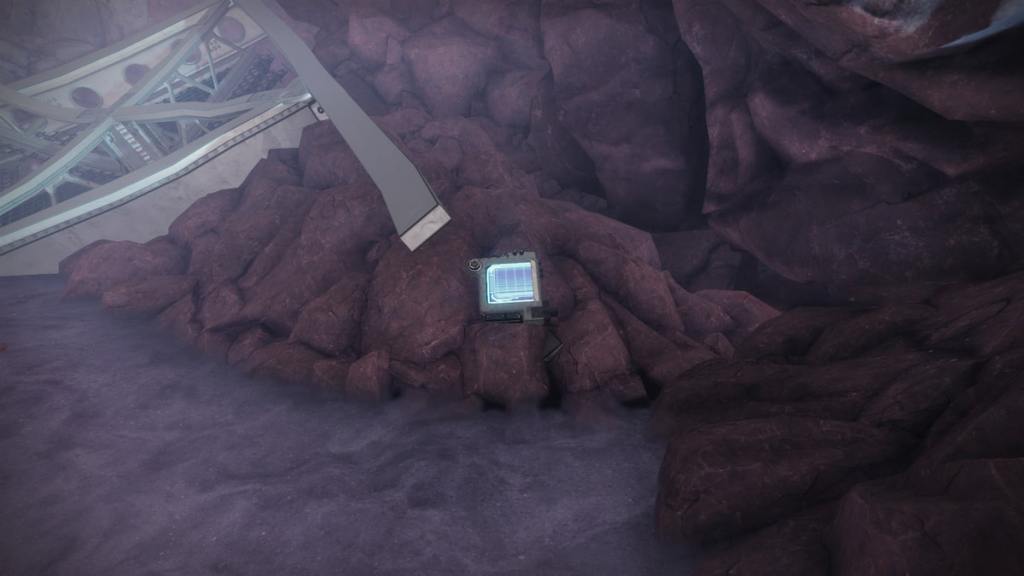 A data pad glows inside the ruins of Kepler in Destiny 2.