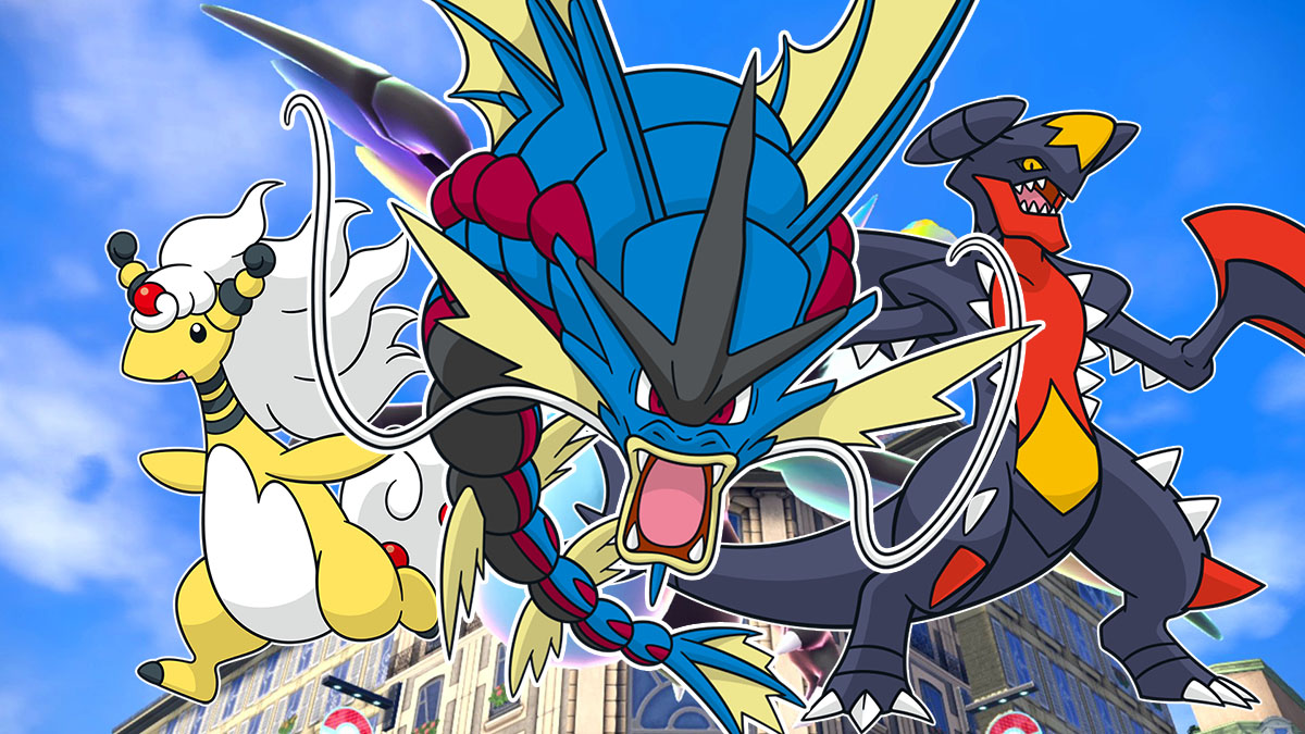 Mega Gyarados, Mega Garchomp, and Mega Ampharos.