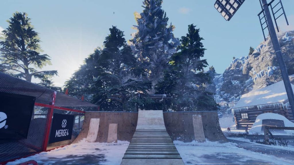 The first ramp in Canada in Tony Hawk's Pro Skater 3+4, as seen by a skater who turned around.