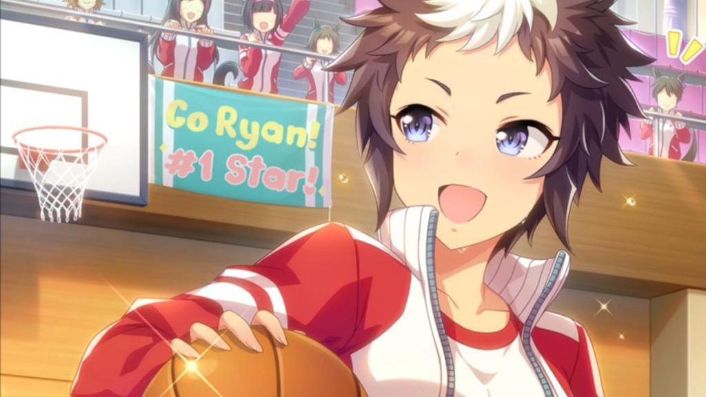 The art for the [On and Off the Court] Mejiro Ryan SR card in Umamusume Pretty Derby.
