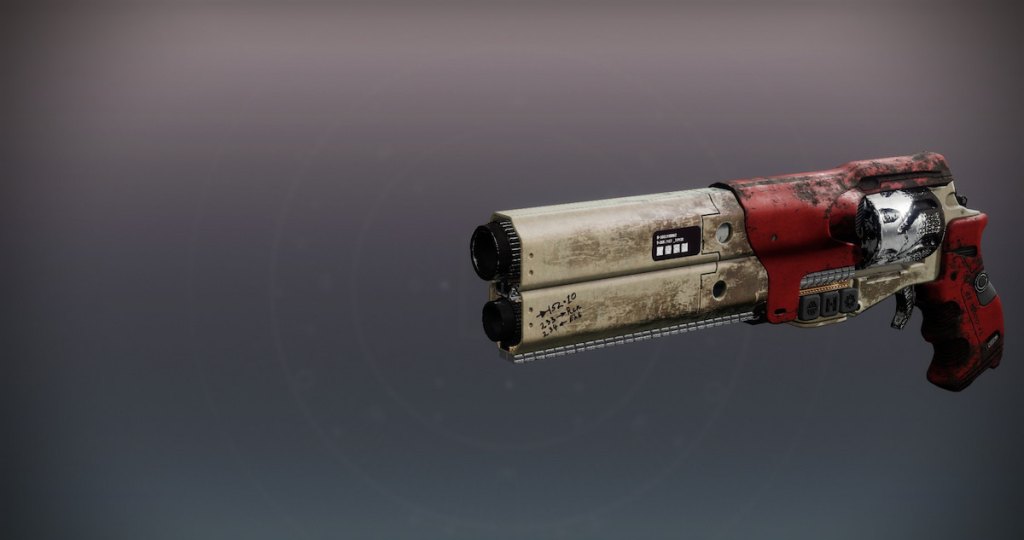 The Warden's Law, a hand cannon with two barrels juxtaposed on top of each other in Destiny 2.