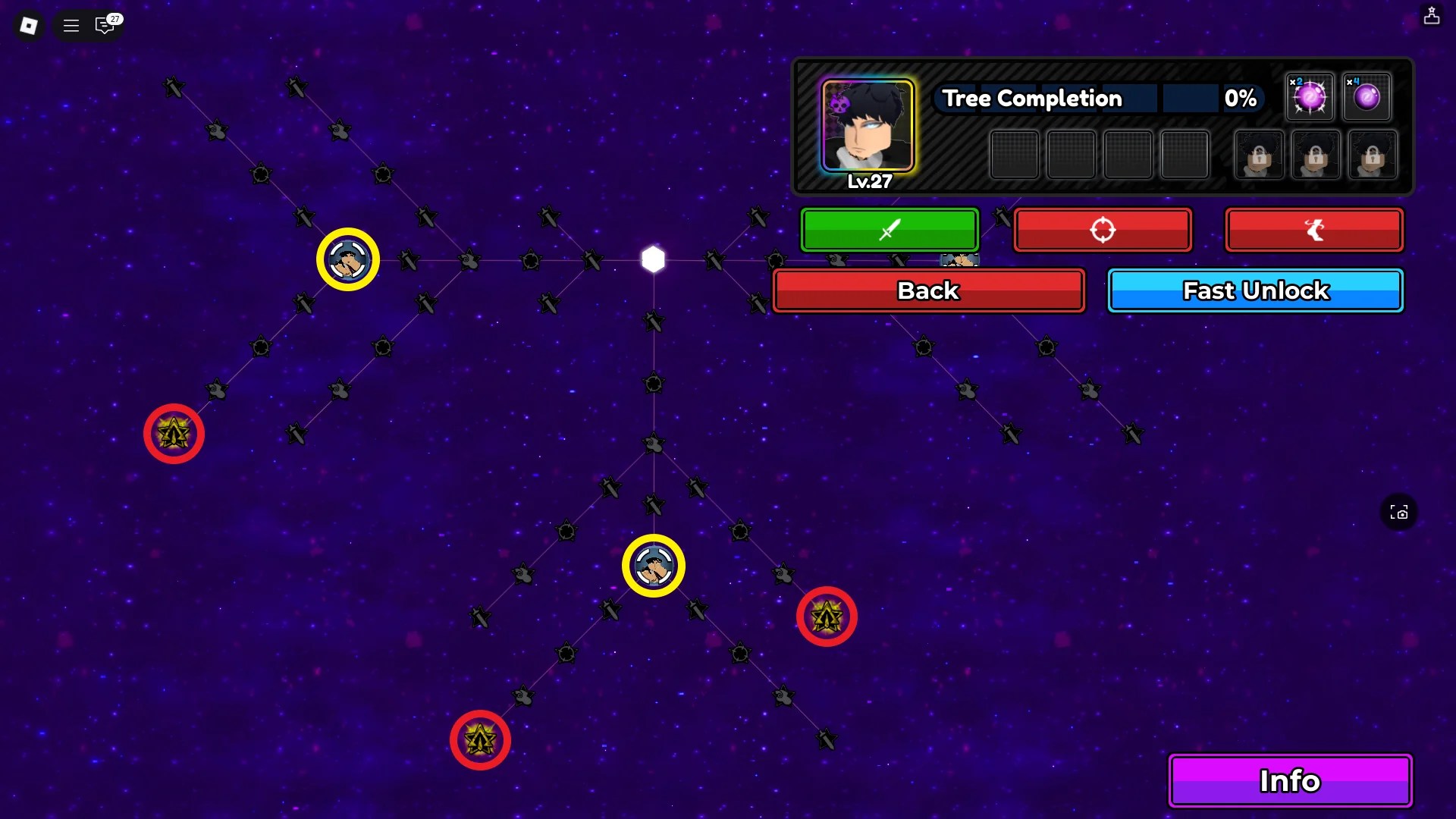 Preview of the hidden potential skill tree in All Star Tower Defense X Roblox experience.