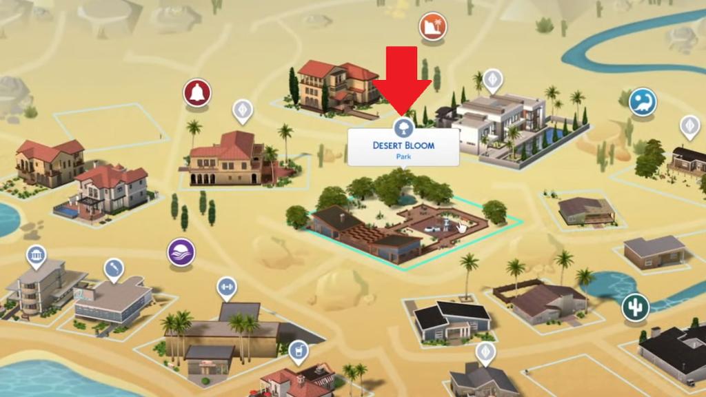 Desert Bloom Park on a map in the sims 4