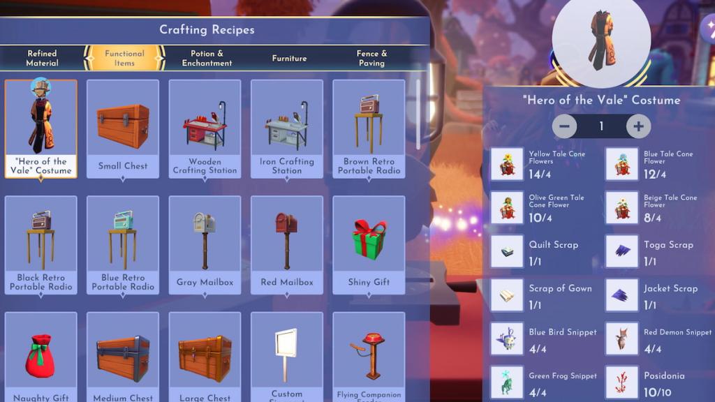 Disney Dreamlight Valley Hero of the Vale costume