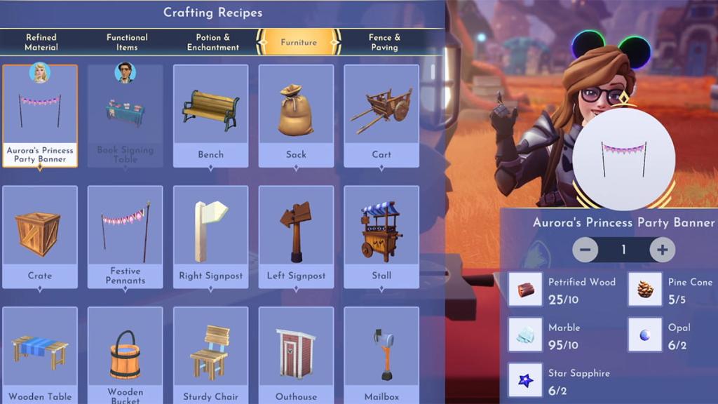 Disney Dreamlight Valley Aurora's princess party banners