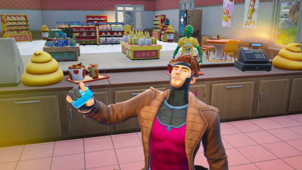 Gambit drinking a small shield potion in fortnite