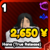 Hana (True Release) unit from Anime Rangers X Roblox experience.