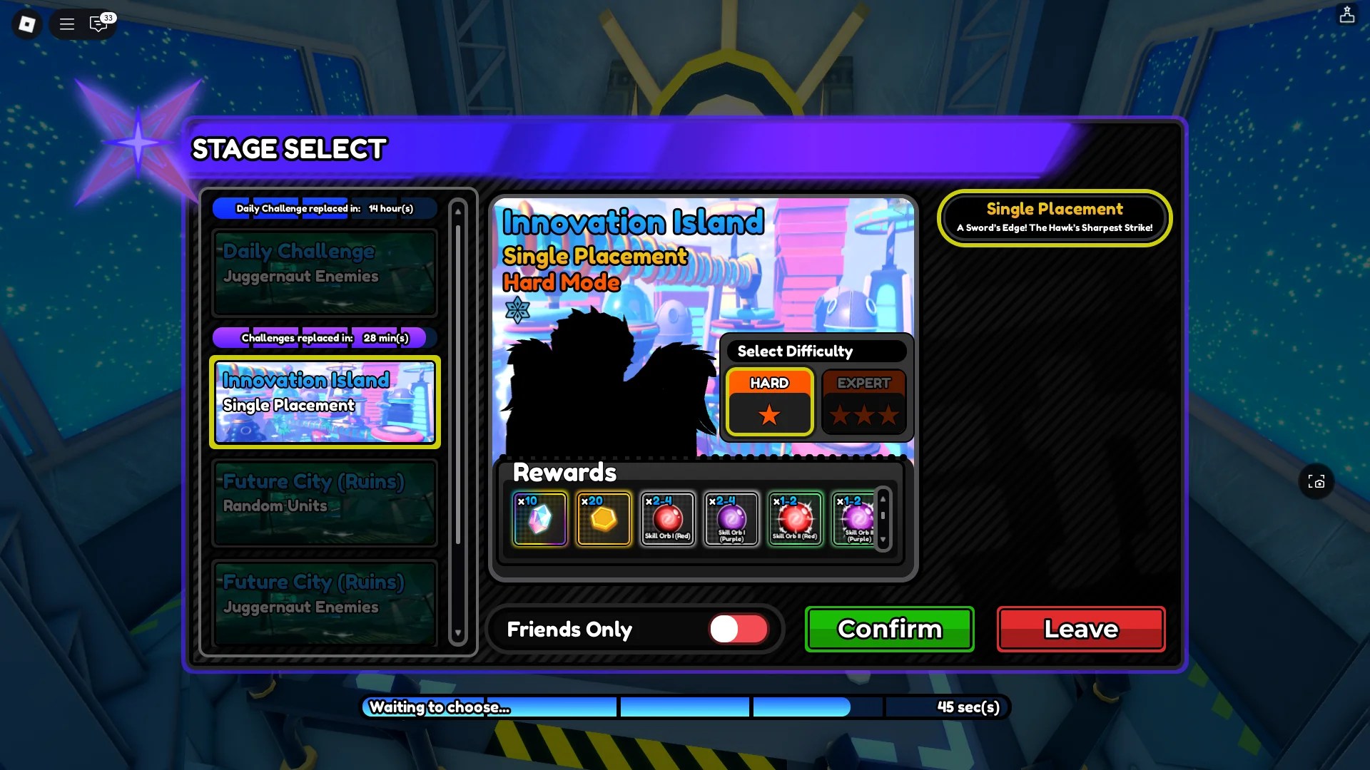 Preview of the Challenge menu in All Star Tower Defense X Roblox experience where one can earn Skill Orbs.