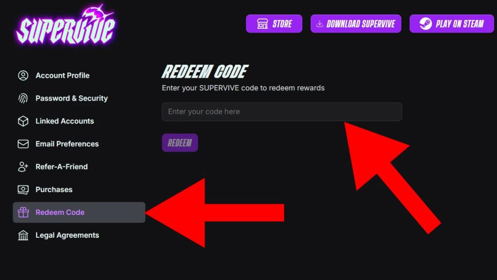 How to redeem SUPERVIVE codes