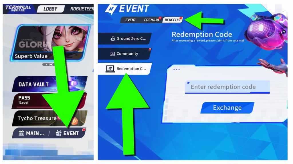 How to redeem Terminull Brigade codes.