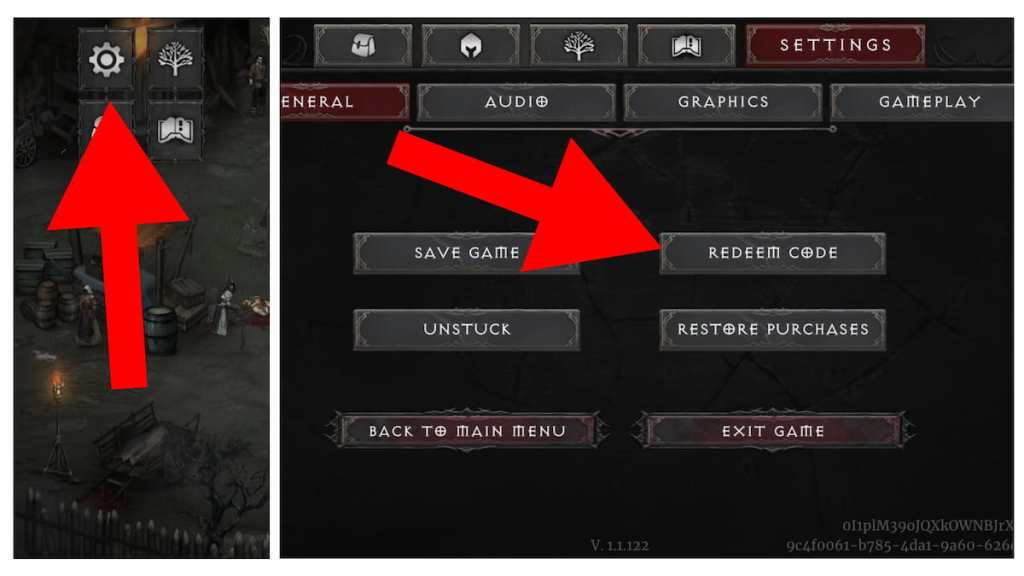 How to redeem codes in Vampire's Fall 2.