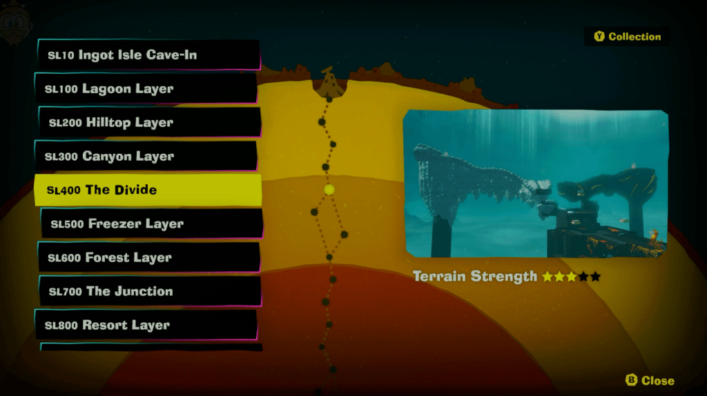 the divide map screen