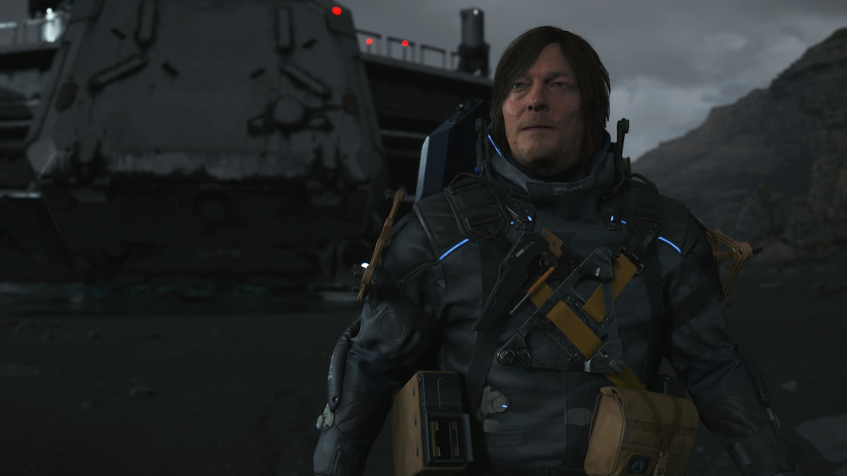 Sam on the beach in Death Stranding 2