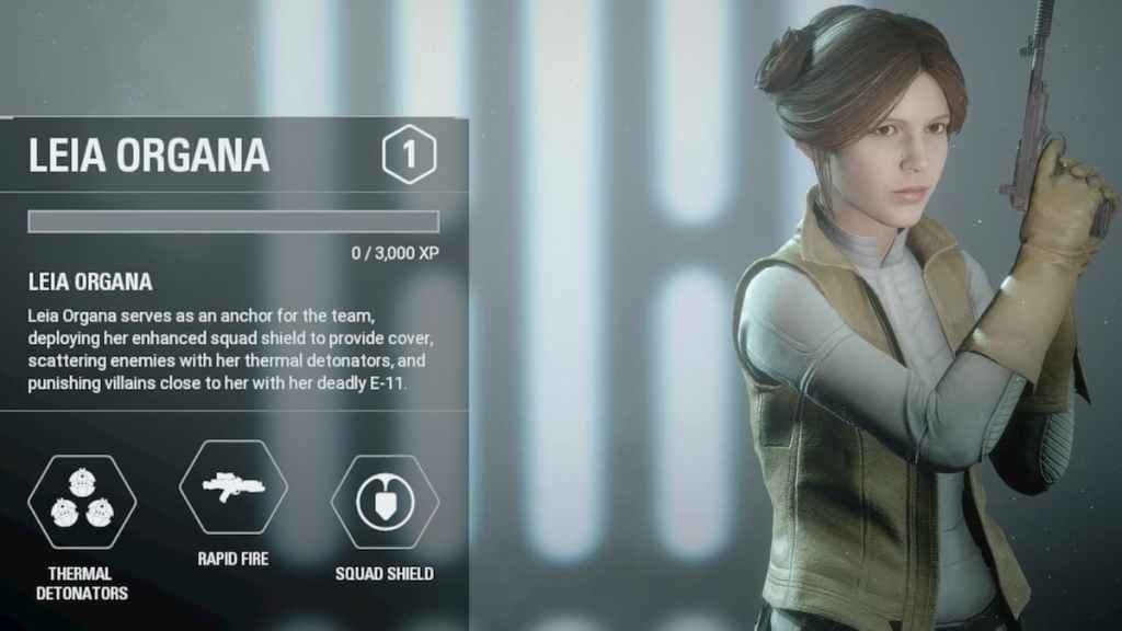 Leia Organa in Star Wars Battlefront 2. 
