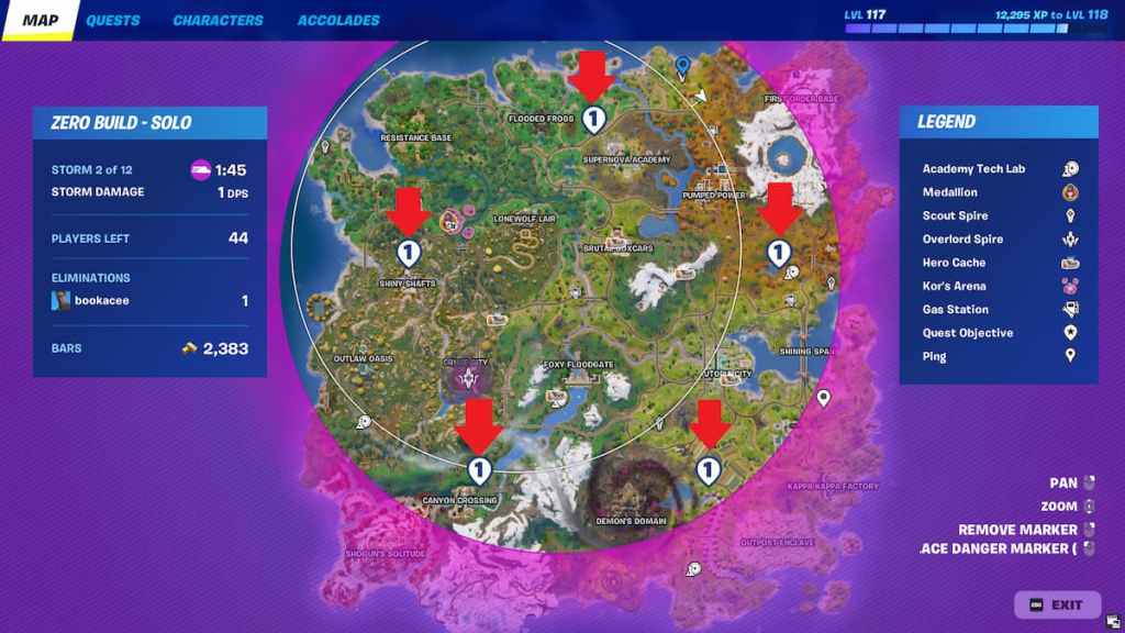 Scanner locations on map in fortnite