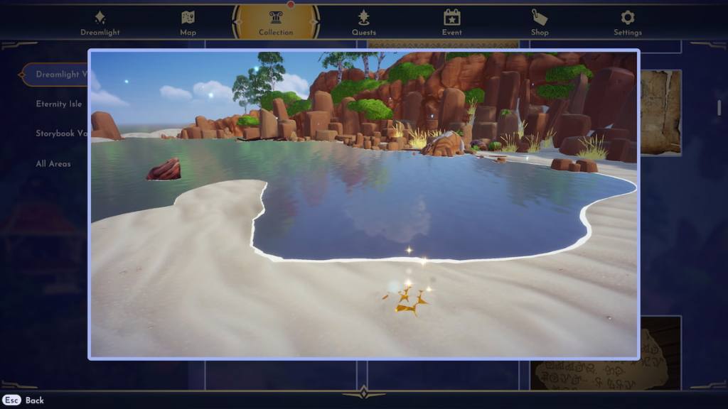 A golden treasure spot in disney dreamlight valley