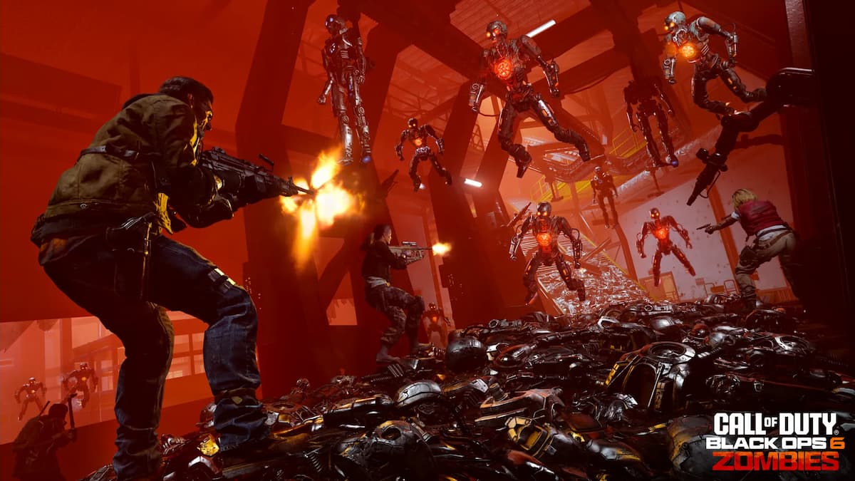 Players shooting Klaus drones in BO6 Zombies Reckoning