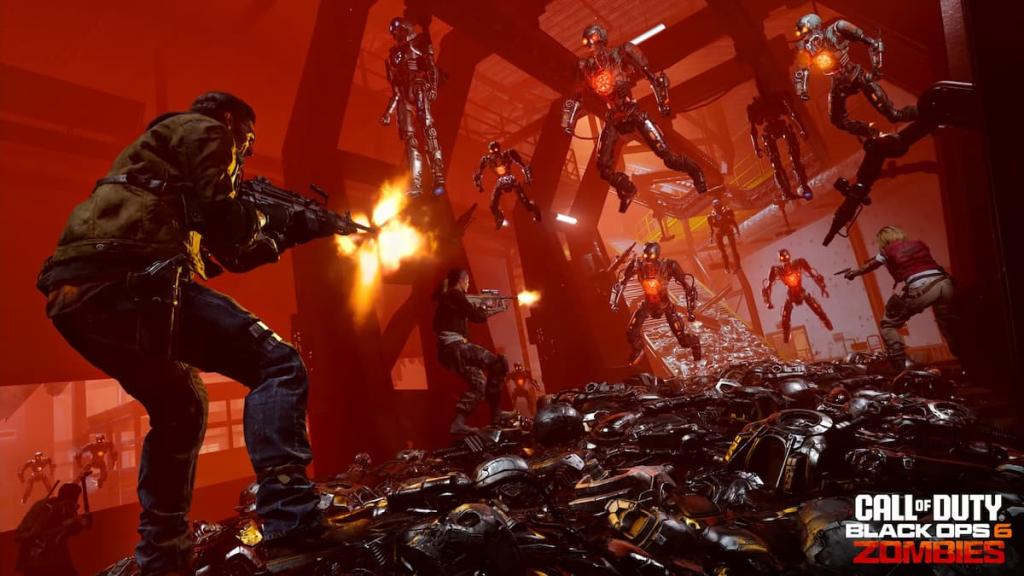 Players shooting Klaus drones in BO6 Zombies Reckoning