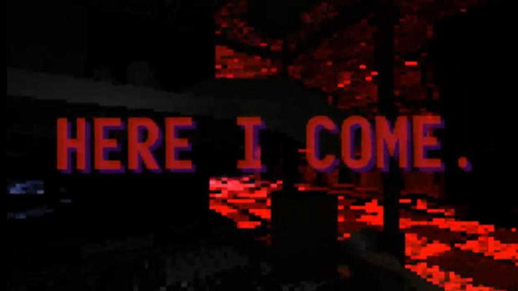 "Here I come" in red text, plastered on the screen as the IT STEALS maze turns red