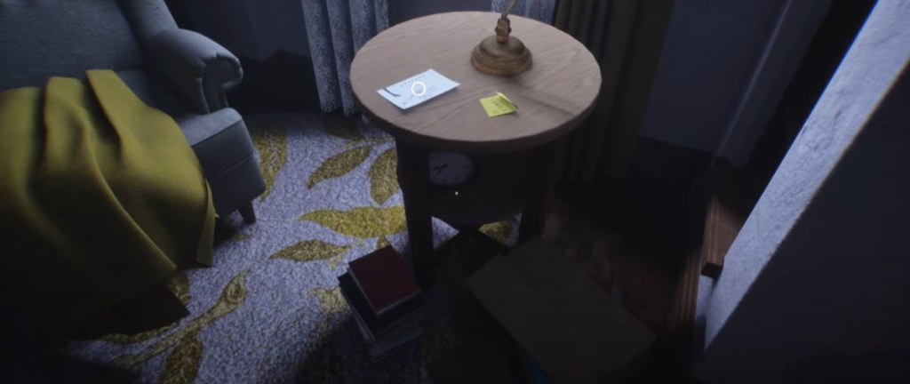 Clock underneath a side table