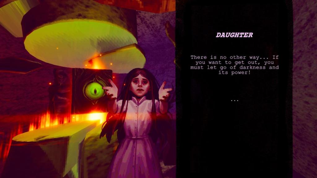 Daughter telling us to let go off the darkness