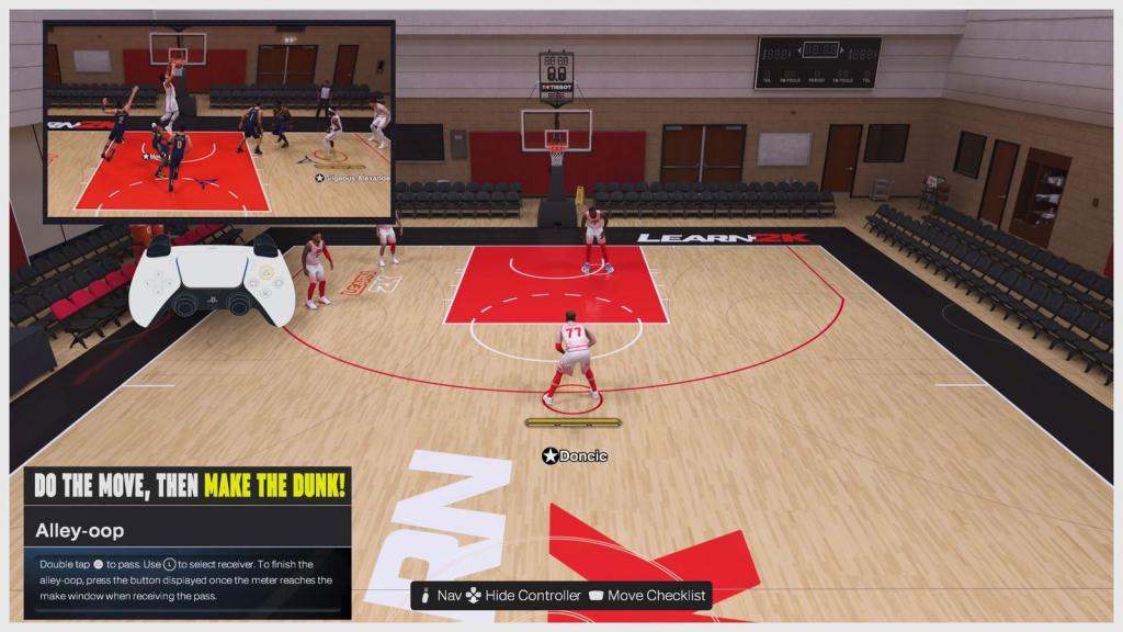 Player attempting an Alley Oop in NBA 2K26