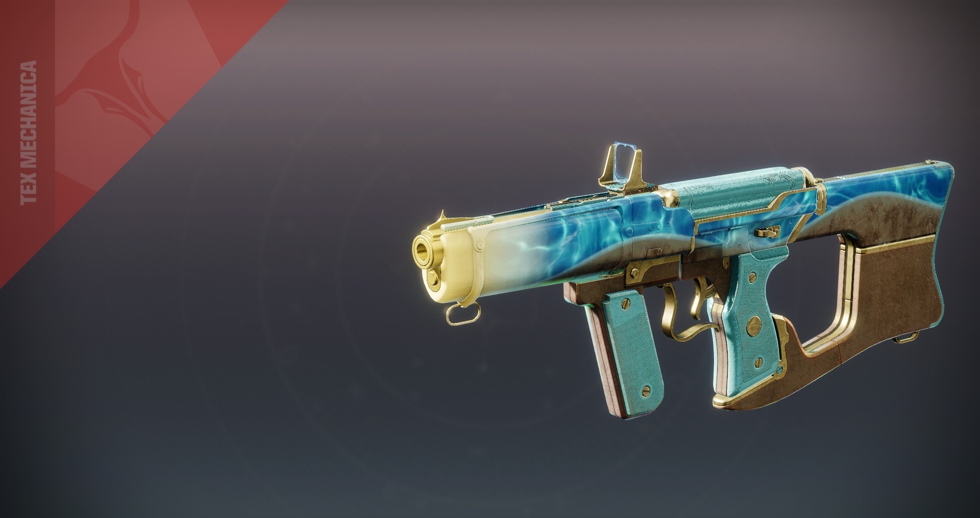 The Yeartide Apex tex Mechanica SMG with a Holofoil glow.