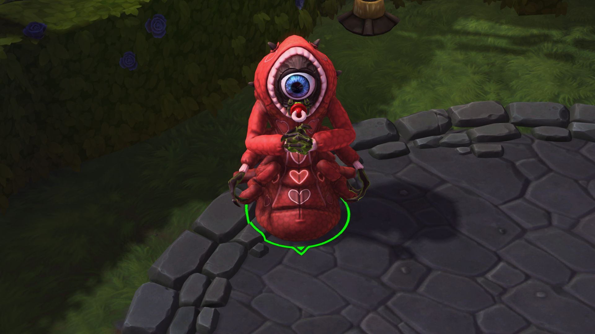 Abathur in Heroes of the Storm wearing a red pajama skin.