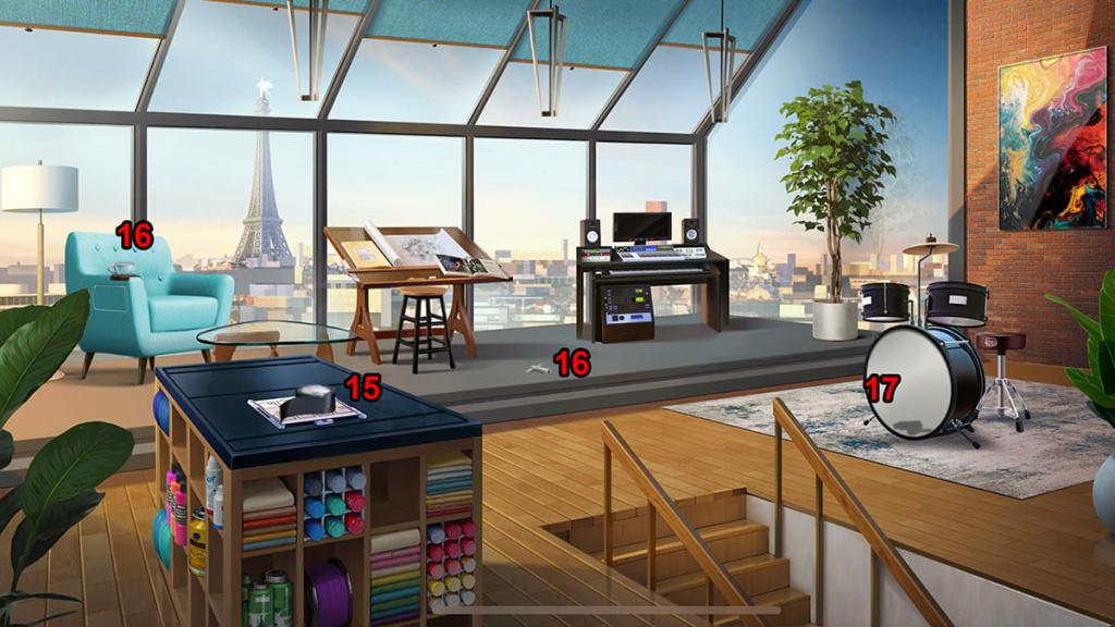 Adventure Escape Mysteries Rendezvous chapter two items in Mark's studio