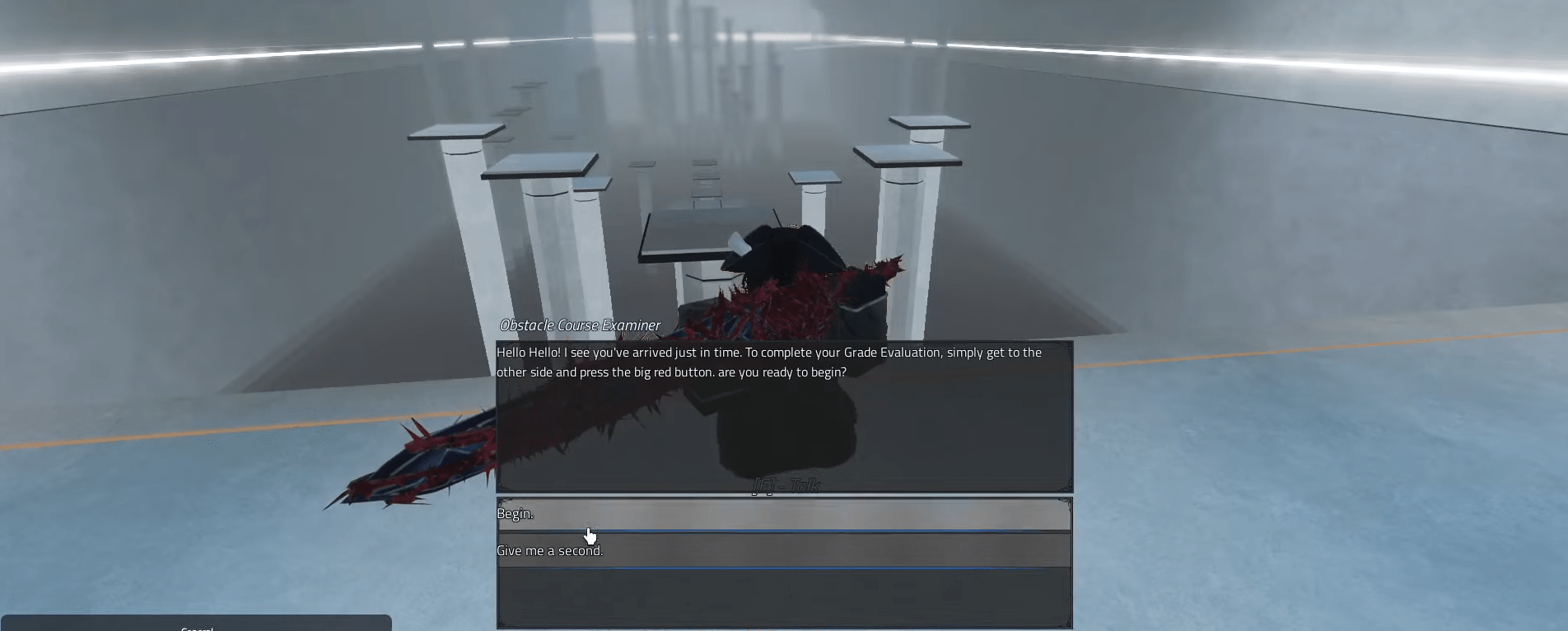 A player doing the Grade 4 exam in Archived Roblox experience.