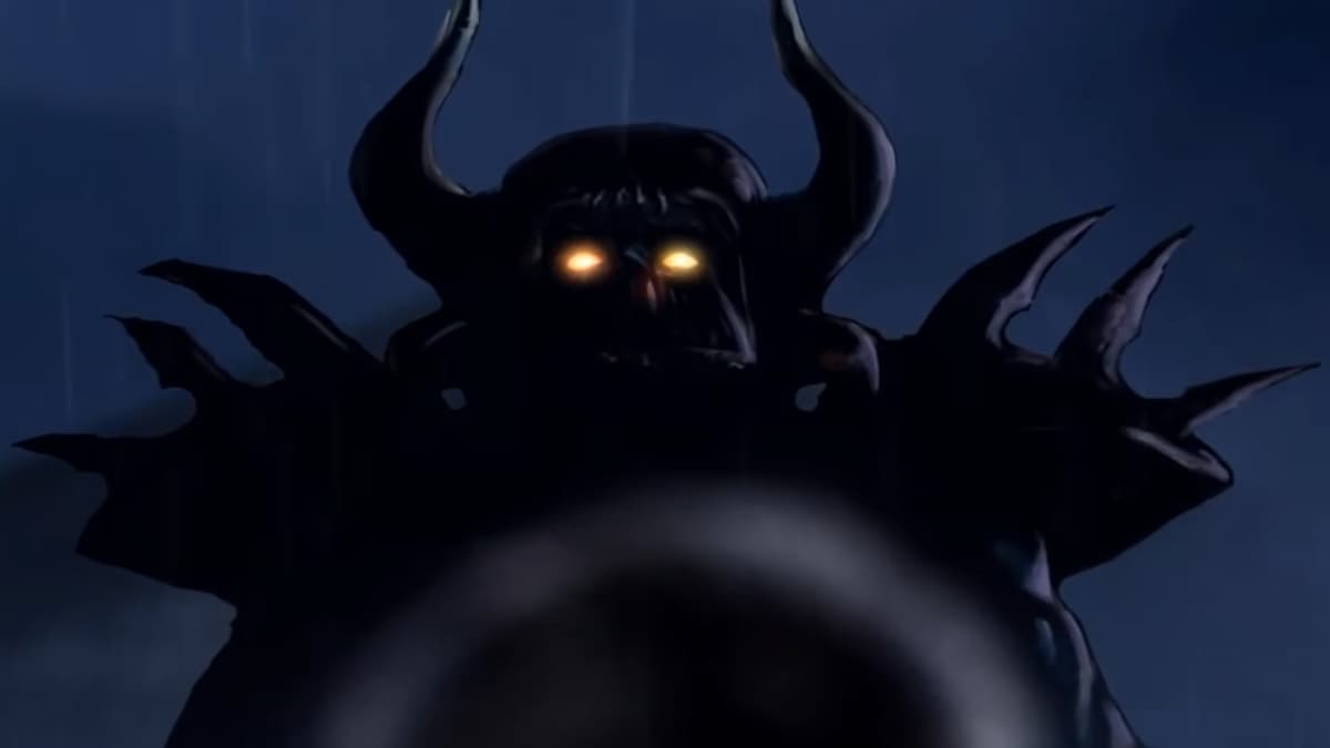 Character ominously standing above another in Baldur's Gate 1.