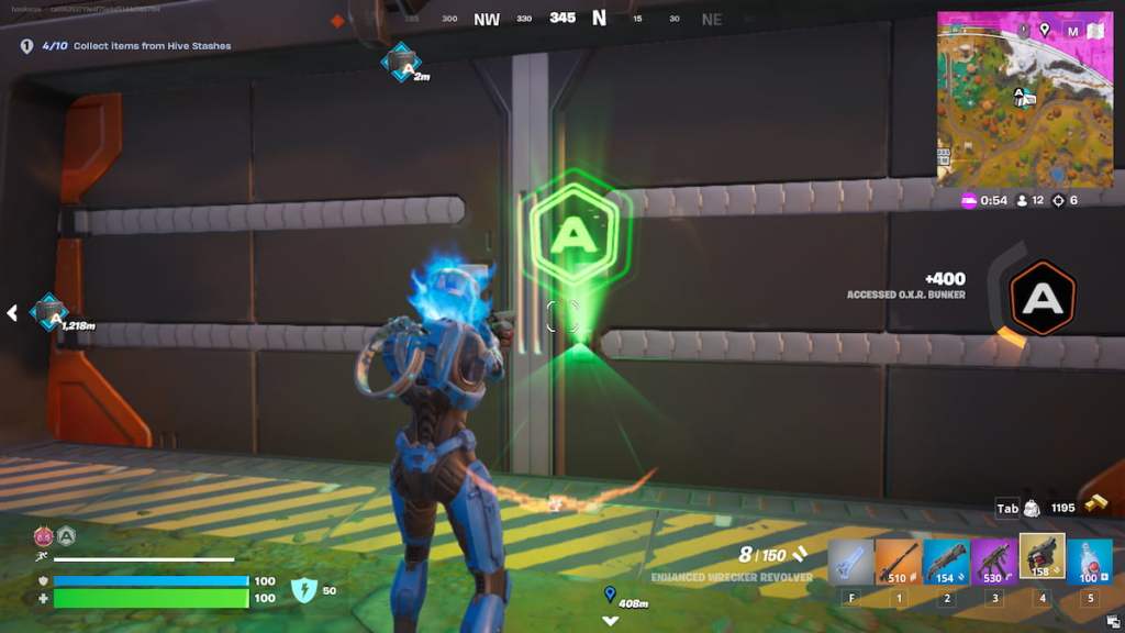 Opening a bunker in Fortnite